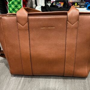 Poppy & Peonies Tan Tote Bag